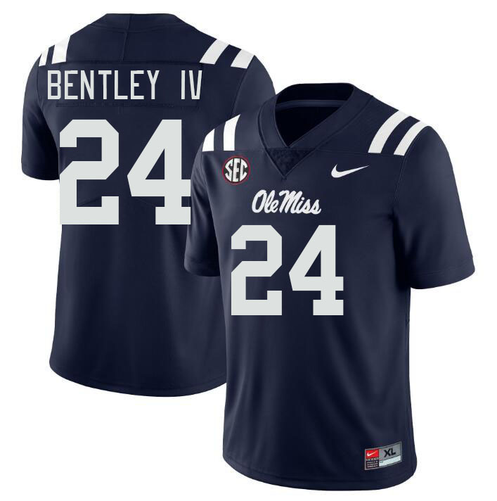 Ole Miss Rebels #24 Ulysses Bentley IV College Football Jerseys Stitched Sale-Navy
